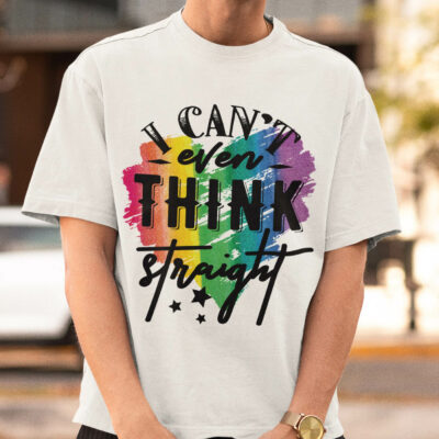 Alternative view of I Can't Even Think Straight LGBT Month Gift T-Shirt - V-Neck Shirt