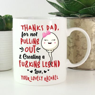 Alternative view of Personalized Funny Gifts For Dad Thanks Dad For Not Pulling Out And Creating A Fuking Legend Ceramic Coffee Mug - Accent Mug