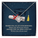 Behind All Your Memories Class Of 2022 Graduation Gifts Pendant Necklace - Grad Gifts Masters Mess Card Jewelry for Daughter Son Niece