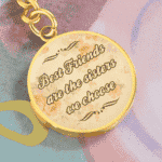 Best Friends Are The Sisters We Choose Circle Pendant Keychain, Best Friend Gifts For Women