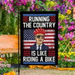 3VT. Running The Country Flag Garden Flag Mockup 4