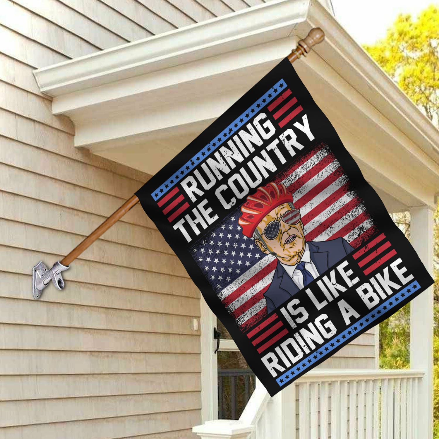 3VT. Running The Country Flag House Flag Mockup 2