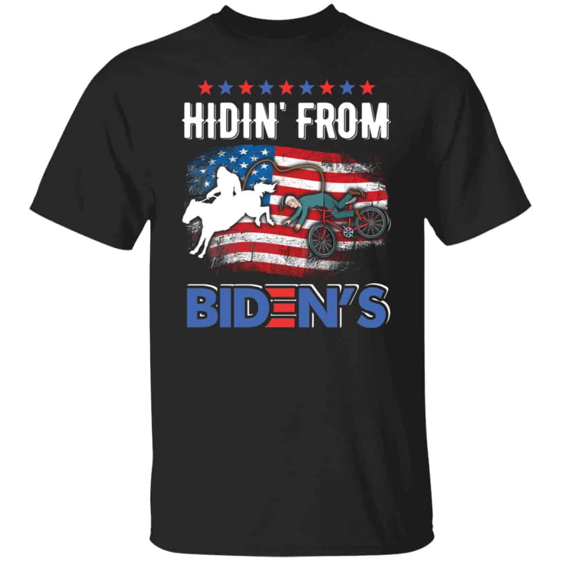 3VT. Bike Hiding From Biden 3, Black, Unisex T-Shirt