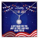 Happy 4th Of July A Gift Made For You Just As This Land Was Made For Us Pendant Necklace - 4th Of July Gift For Wife