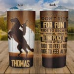 Personalized I Don't Ride For Fun I Ride To Escape This World Horse Lover Insulated Tumbler Cup With Lid And Straw