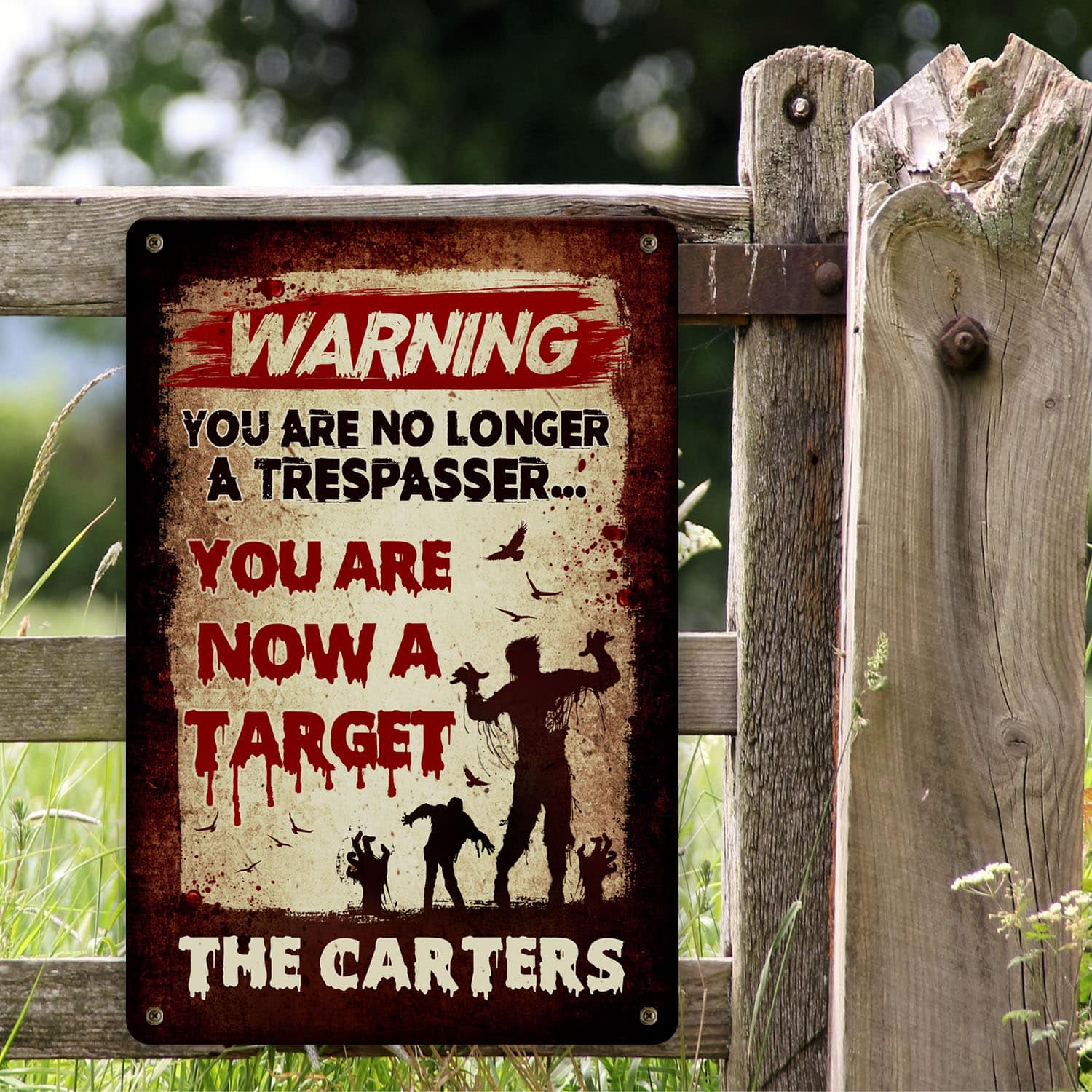 5VT. Warning You Are No Longer (Sample Design 1) Metal Sign Mockup 2