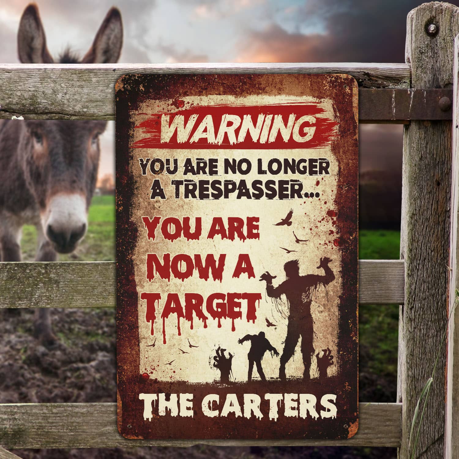 5VT. Warning You Are No Longer (Sample Design 1) Metal Sign Mockup 7