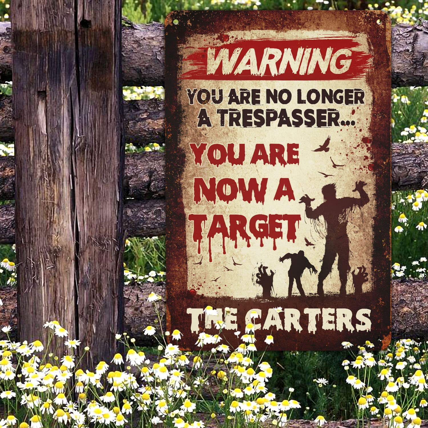 5VT. Warning You Are No Longer (Sample Design 1) Metal Sign Mockup 10