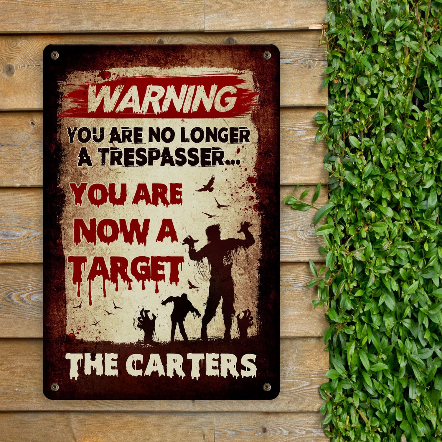 5VT. Warning You Are No Longer (Sample Design 1) Metal Sign Mockup 11