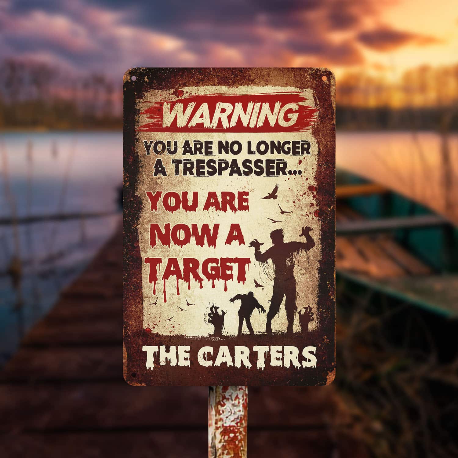 5VT. Warning You Are No Longer (Sample Design 1) Metal Sign Mockup 15