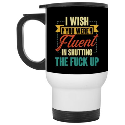 14 oz. White Travel Mug