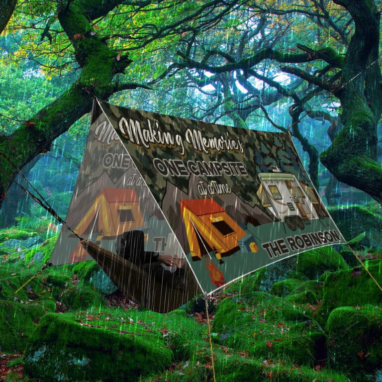 Personalized Camper Camping Tent Tarp Making Memories One Campsite All