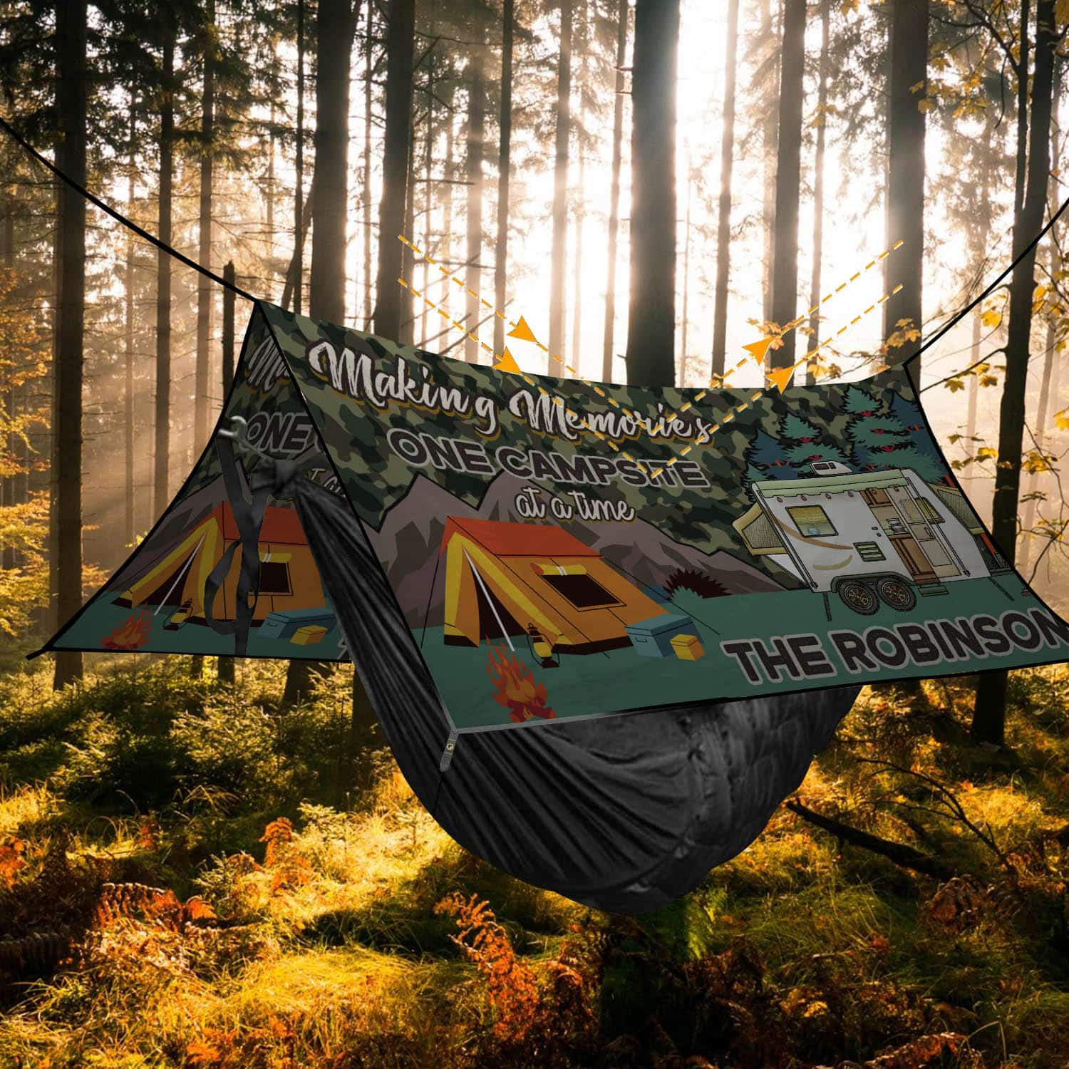Waterproof Tarp mockup as canopy against sun & rain 1