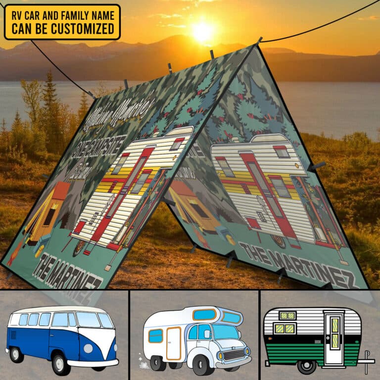 Personalized Camper Camping Tent Tarp Making Memories One Campsite All