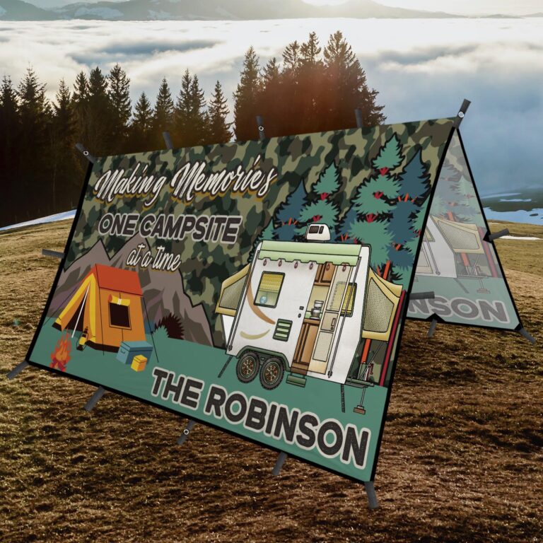 Personalized Camper Camping Tent Tarp Making Memories One Campsite All