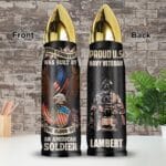 Custom This Country Was Built With The Blood Of An American Soldier Bullet Shape Insulated Tumbler With Lid