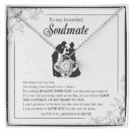 To My Beautiful Soulmate Message Card Sterling Pendant Necklace - Jewelry from Husband To Wife, To My Wife, Girlfriend, Lover Gifts