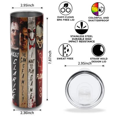 Alternative view of I Just Want To Bake Cookies Drink Hot Cocoa and Watch Christmas Movies Gliter Skinny Vacuum Insulated Tumbler - Funny Christmas Mugs Cup