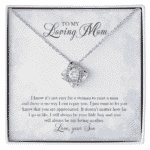 To My Loving Mom It's Not Easy For A Woman To Raise A Man Message Card Pendant Necklace - Mom Love Knot Necklace - Mom Alluring Love