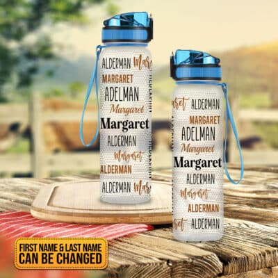 Alternative view of Personalized Name Motivational Water Tracker Bottle - Custom Random First Name Last Name Travel Bottle