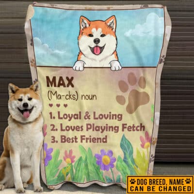 Definition of My Dog Personalized Fleece Dog Blanket - Custom Name Dog Soft Blanket