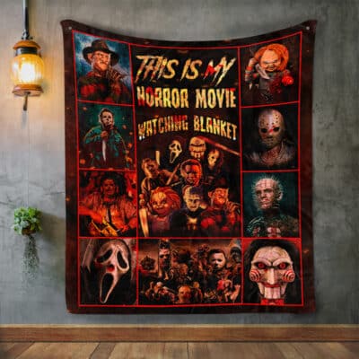 This Is My Horror Movie Watching Blanket Halloween Fleece Blanket - Sherpa Blanket - Woven Blanket