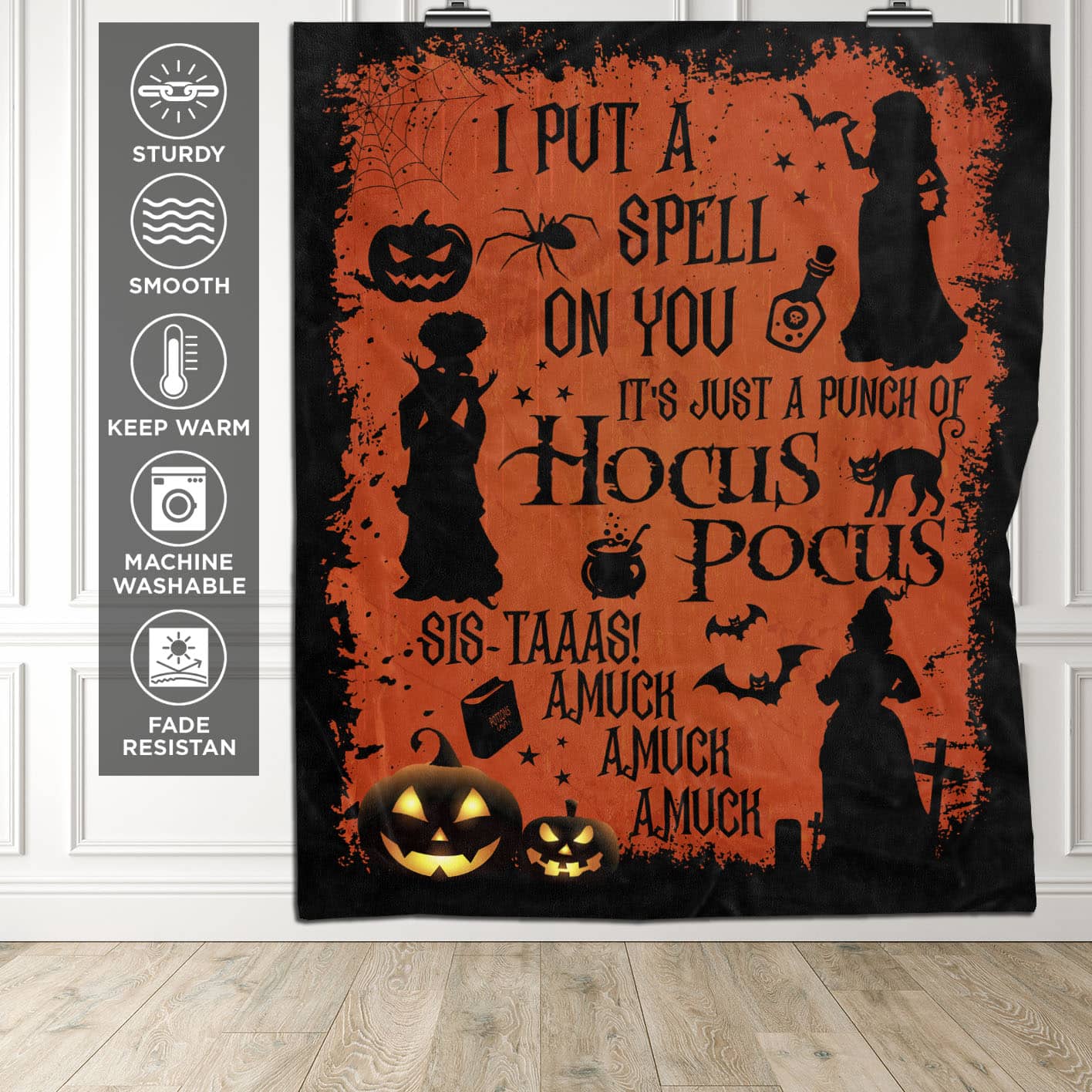 Mockup 1 2VT. Hocus Put A Spell Blanket