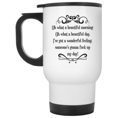 14 oz. White Travel Mug
