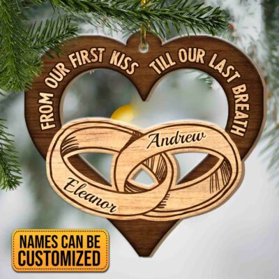 Personalized Name Love Couple Together Ornament Keepsake - Custom Meaning Love Quote Anniversary Gifts Heart Ornament