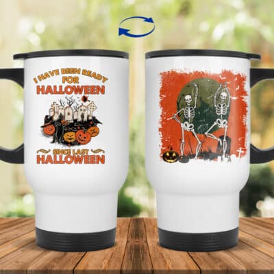 14 oz. White Travel Mug