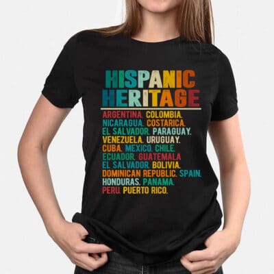 Alternative view of Hispanic Heritage Month Latino Countries Names Vintage T-Shirt
