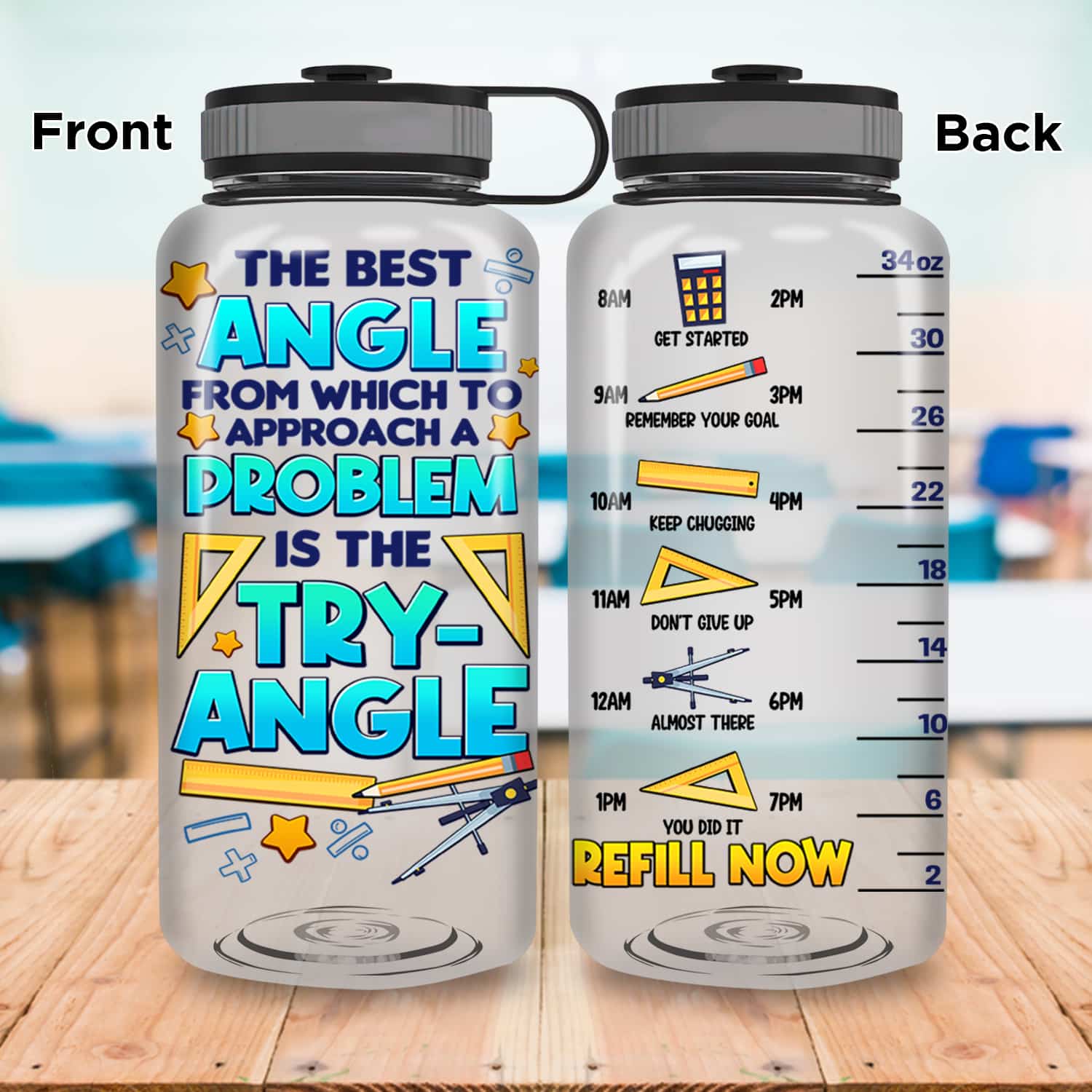 Mockup Main Feature Image 34OZ Tracker Water Bottle 3VT. The Best Angle