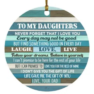 daughter ornament, White, Circle Ornament