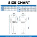 Pajamas Set Size Chart (Amazon)