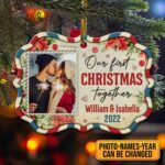 Personalized Our First Christmas Together 2023 Benelux Shaped Medallion Christmas Ornament Keepsake