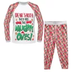 This Is My Christmas Pajamas Holiday Matching Family Pajamas Set - Printed Christmas Sleepwear Raglan Long Sleeve Tee and Bottom Loungewear