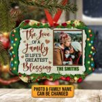 Custom Photo The Love Of A Family Is Life's Greatest Blessing Benelux Shaped Medallion Christmas Ornament