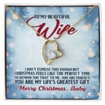 To My Beautiful Wife Christmas Necklace, I Don't Express This Enough But Christmas Feels Like Pendant Necklace Gifts
