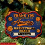 Personalized Thank You For Being Such An Amazing Basketball Coach Benelux Shaped Medallion Christmas Ornament Keepsake