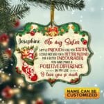Personalized To My Sister I Am So Proud To Call You Sister Custom Shaped Wooden Christmas Ornament Keepsake