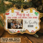 Personalized This Is Us Our Lives Our Story Our Home Family Benelux Shaped Medallion Christmas Ornament Keepsake