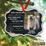 Custom Pet Memorial When Tomorrow Starts Without Me Don't Think We're Far Apart Benelux Shaped Medallion Christmas Ornament