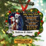 Custom My Only Love The Day I Met You I Found My Missing Piece Jack And Sally Benelux Shaped Medallion Christmas Ornament Keepsake