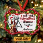 Personalized Our First Christmas Together Jack And Sally Nightmare Before Christmas Benelux Shaped Medallion Christmas Ornament Keepsake