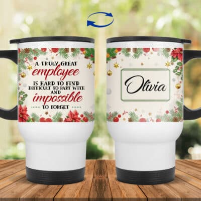 14 oz. White Travel Mug