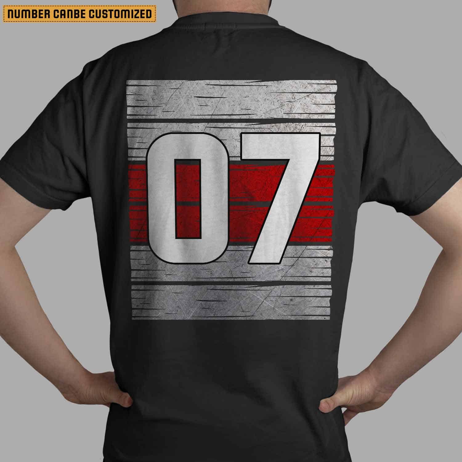 Isolated black t-shirt back view