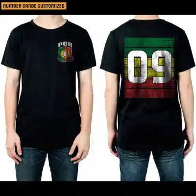 Personalized Number Soccer Jersey Portugal Flag Portuguese Football Fan Women Men Kid 2 Sided T-Shirt