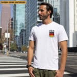 Casual dressed man crossing the road outdoor photoshoot