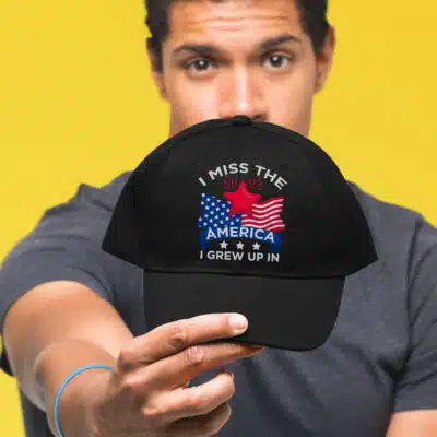 Alternative view of I Miss The America I Grew Up In US Patriotic Twill Cap - Grew Up In America Snapback Hat