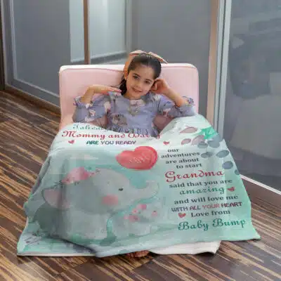 Alternative view of Personalized Gifts for Mom Dad to Be Hi Mommy and Daddy I Know I'm Just A Little Bump Blanket - Gift for New First Dad to be from Baby Bump Blanket